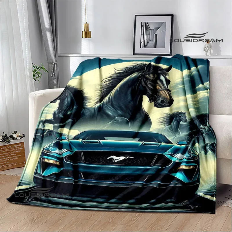 3D M-Mustang car logo Printed blanket Flannel Warm blankets Soft and comfortable blanket bed linings cubre cama Birthday Gift 5
