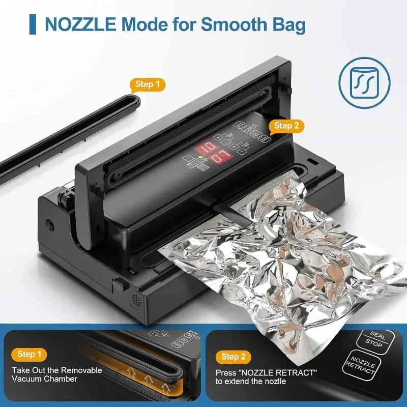 Precision Vacuum Sealer Machine Commercial Double Pump Food Sealer with Built-in Auto Cooling System