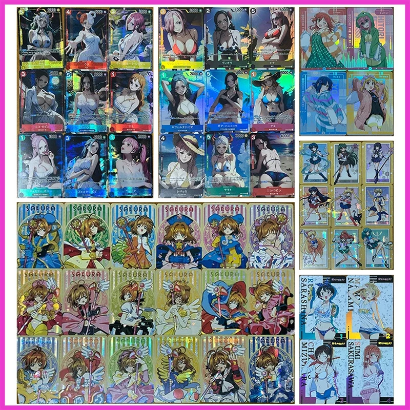 

Anime Goddess Story Rare DIY Refractive Flash Cards Tsukino Usagi Yamato Robin Toys for boys Collectible Cards Birthday Gifts