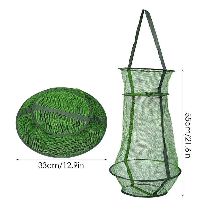 Fishing Traps Fishing Net Trap Fish Basket Drawstring Opening Collapsible Fishing Net Cage For Live Fish