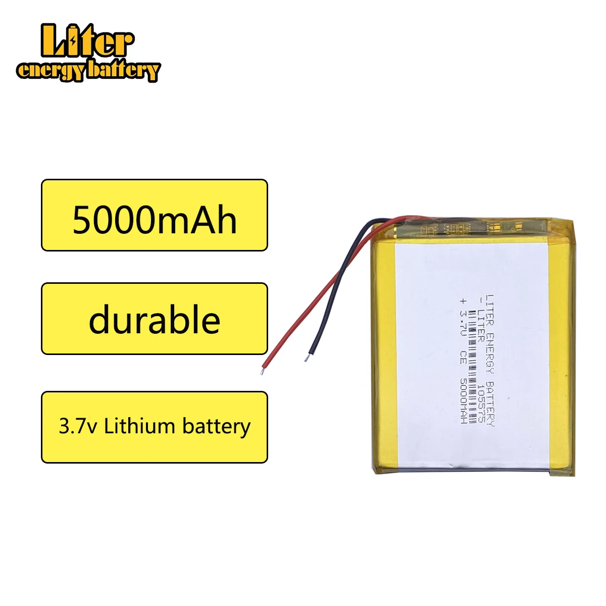 SD 3.7V 5000mAh 105575 Polymer Lithium LiPo Rechargeable Battery For GPS PSP DVD PAD E-book