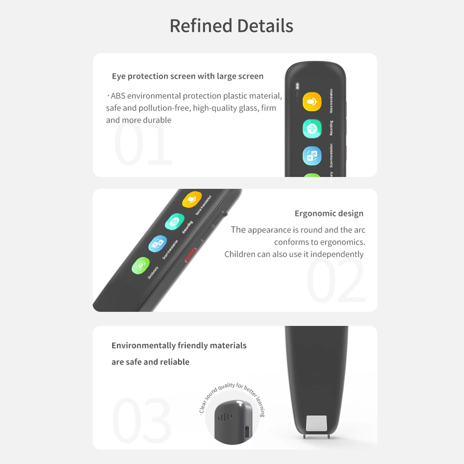 DOSMONO Dictionary Translation Pen Scanner Text Scanning Reading Translator Device Multilingual Scanner WiFi 112 Languages
