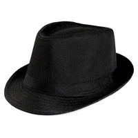 Breathable Linen Jazz Hat Men Women Summer Chapeau 1920s Classic Panama Hats Performance Party Costume Fashion Cowboy Caps Retro 1