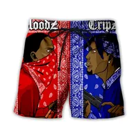 New 3D Printing Blood Gang Bandana Fashion Men Women Tracksuits Crewneck Hip Hop Shorts Plus Size S-7XL Four Seasons Casual 1