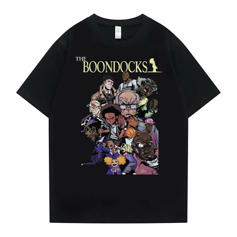 

The Boondocks Huey and Riley Printed Tshirt Men Women Anime Cartoon Fashion T-shirt Funny Man T Shirts Male Hip Hop Streetwear