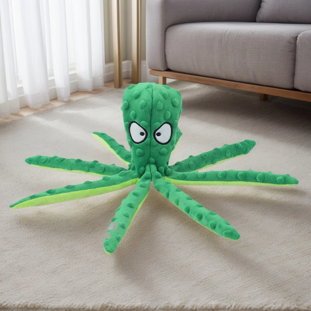 2Pcs Octopus Dog Toy No Stuffing Intelligent Dogs Chew Toys Bite Resist Squeaky Plush Puzzle Toy for Small Medium Dogs