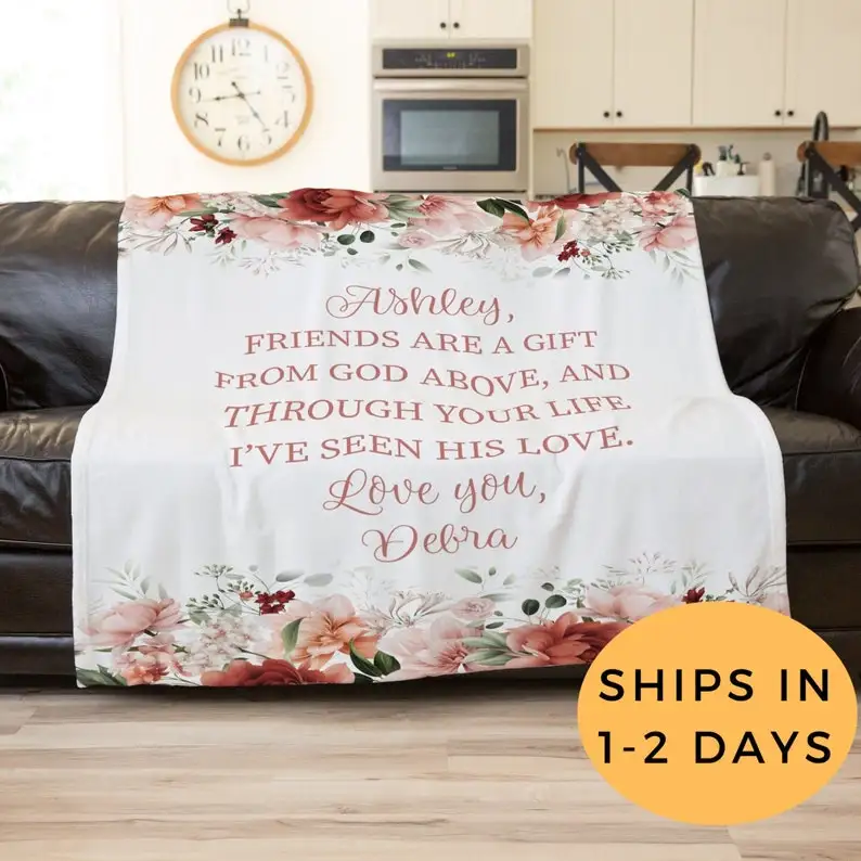 

Friend Blanket, Personalized Gifts For Friend Female, Gifts For Best Friend Female, Best Friend Graduation Gift,Housewarming Gif