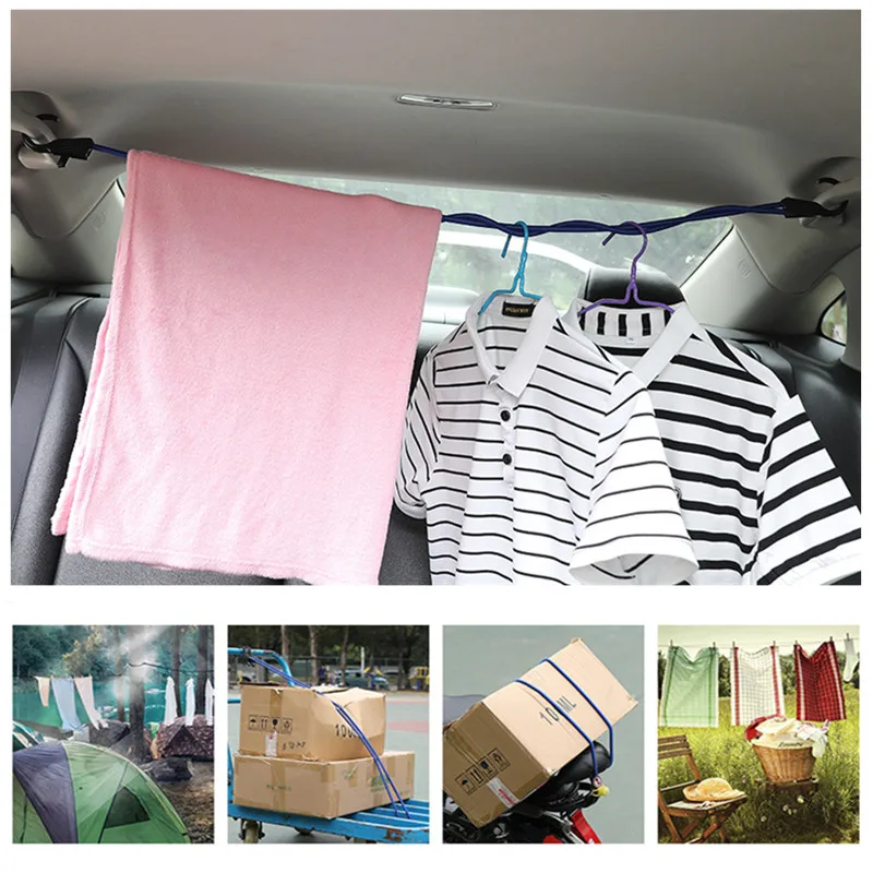 59 Inch Car Coat Hanger Adjustable Belt Trunk Fixed Rope with Hook Retractable Rack Portable Hanger Holder Rope car coat hanger car hook