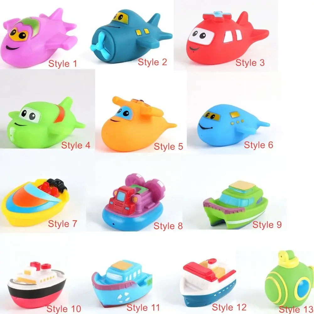 Children Boat Plane Baby Bath Toy Water Spray Float Squeeze Swimming Water Toys Transportation Cartoon Bathing Toy Water Play 6