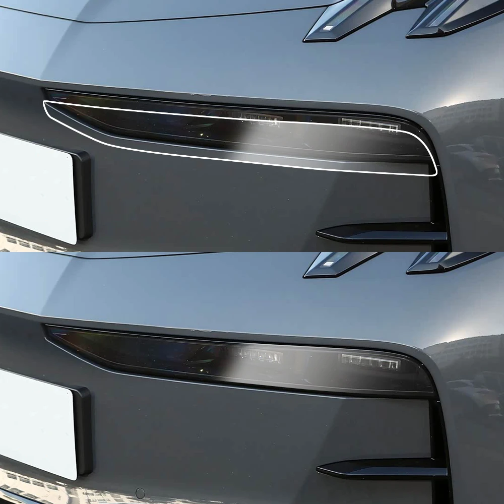 High-Gloss Smoke Black Pre-Cut Headlight Cover – Premium TPU PPF Anti-Scratch Protective Vinyl Wrap Kit