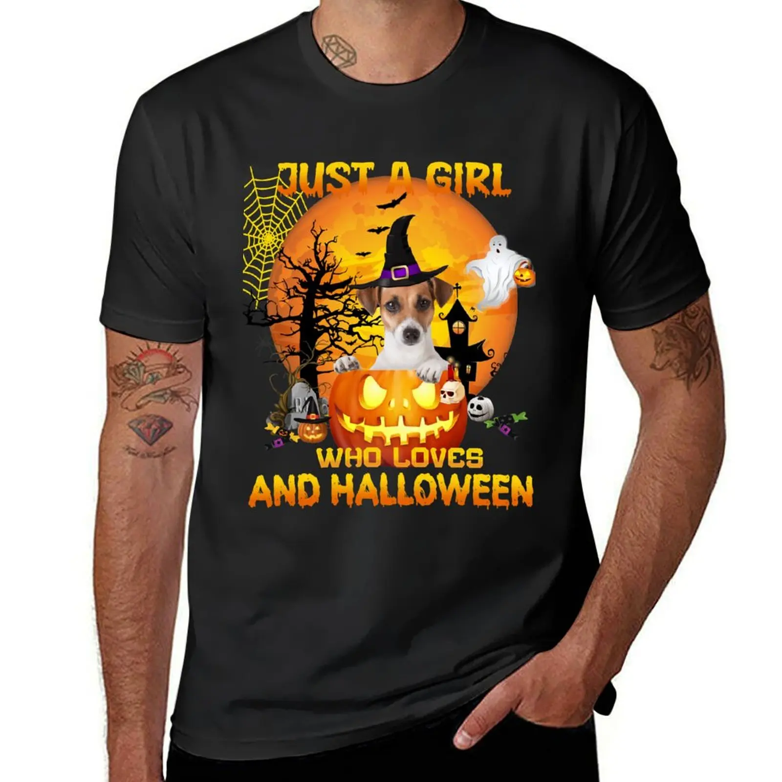 

Футболка для Хэллоуина с надписью «Just a girl who love»