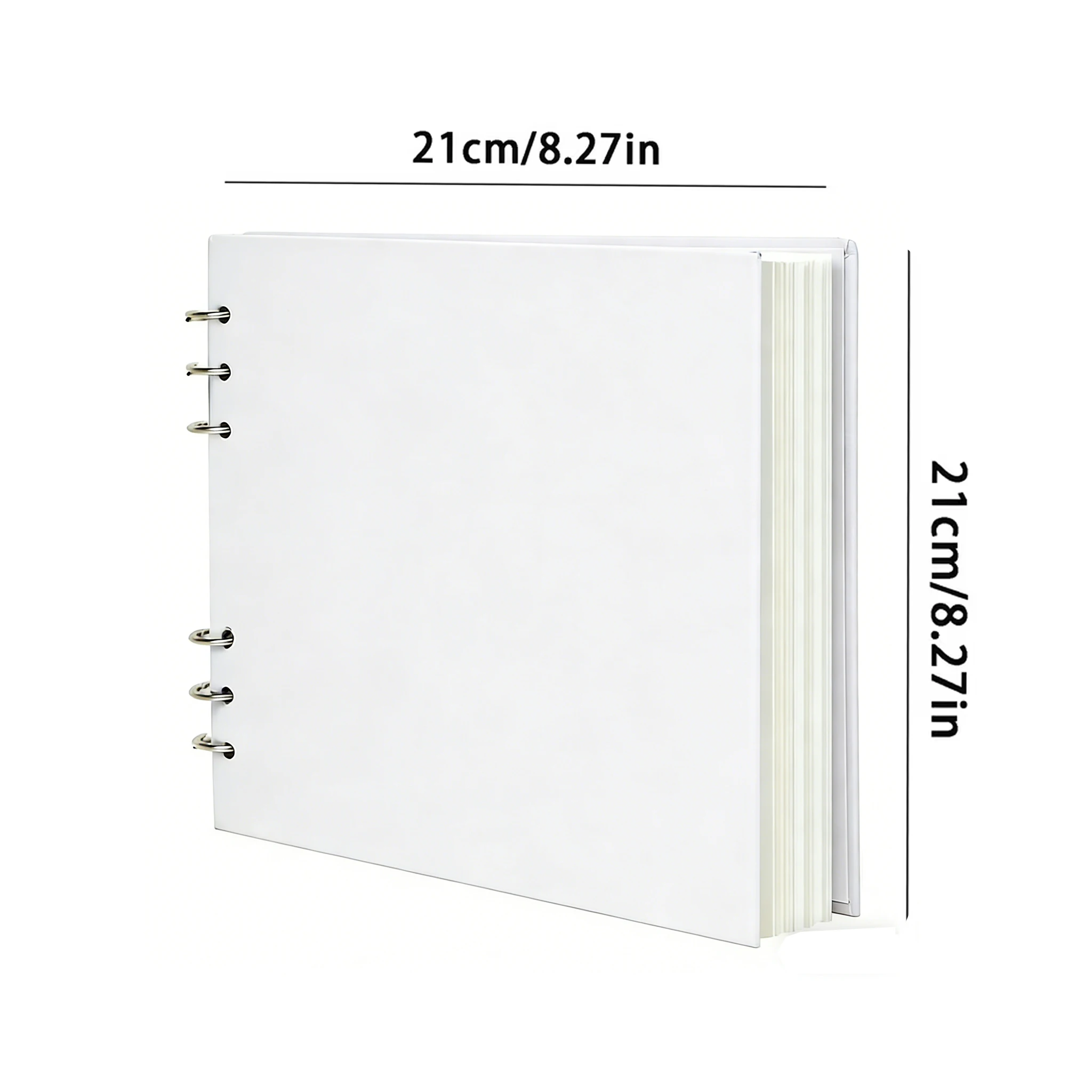 210x210mm 정사각형 수채화 패드 300gsm, 크레인 & 파인 잉크 커버, 금속 링 바인딩 아트 스케치북 (개학 및 선물용)