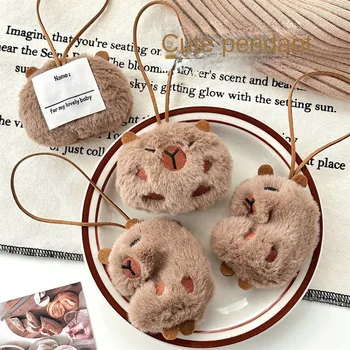 سلسلة مفاتيح كابيبارا قطيفة لطيفة للرجال والنساء ، قلادة حقيبة كرتون ، بروش دمية منفوش ، حلقة مفاتيح على شكل حيوان 3