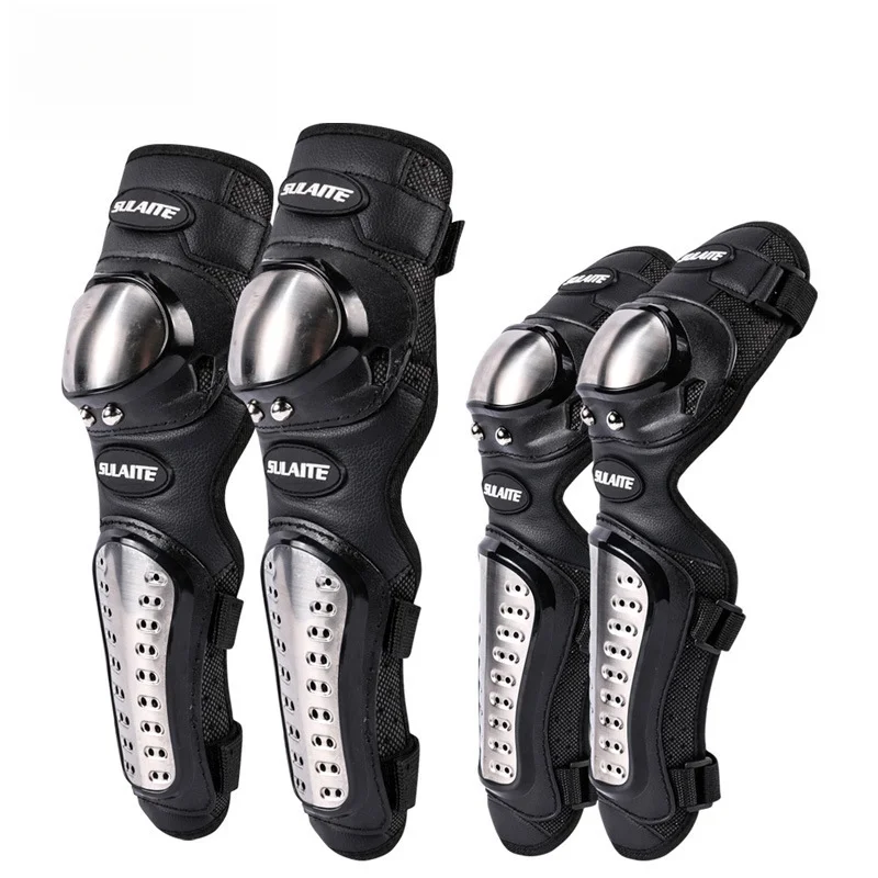 Stainless steel four season knee and elbow guards, motorcycle riding gear, racing leg guards, outdoor sports_voghion.com