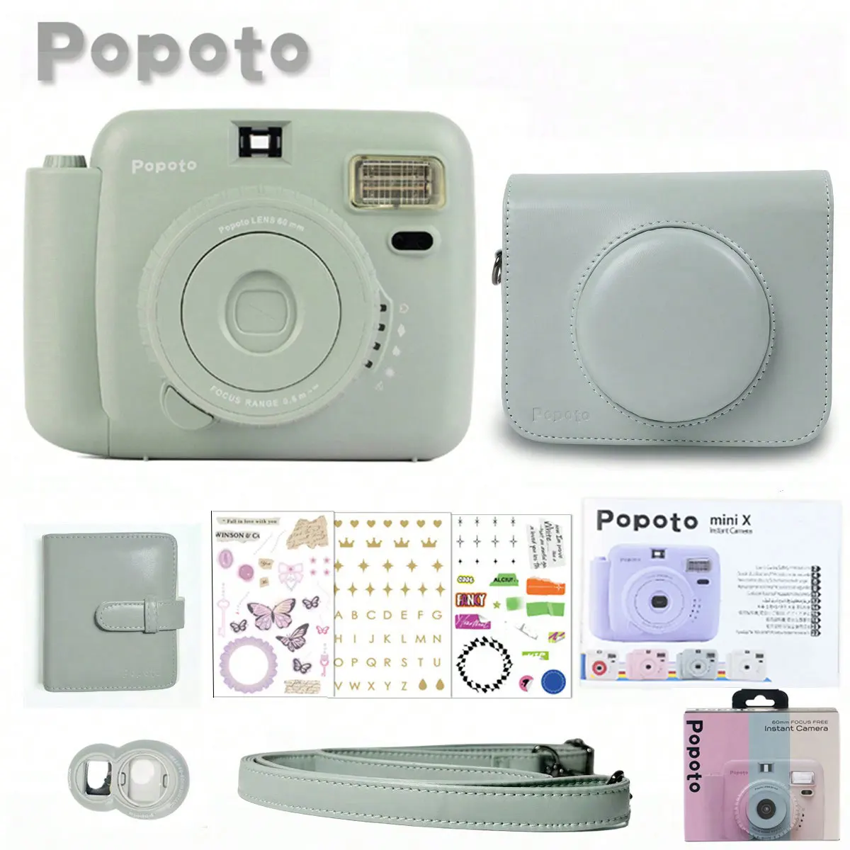 מיני מצלמה מיידית הדפסה חיצונית נייד חשיפה אוטומטית לשימוש קל לילדים מתנות ליום הולדת מתאים למצלמת למתחילים