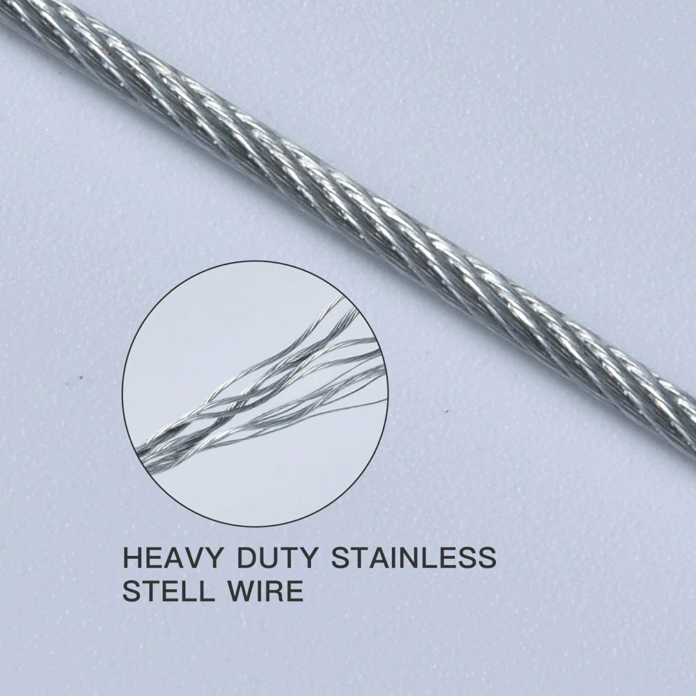 2Pcs Stainless Steel Wire With Loop, 2m Heavy Duty Hanging, Wire