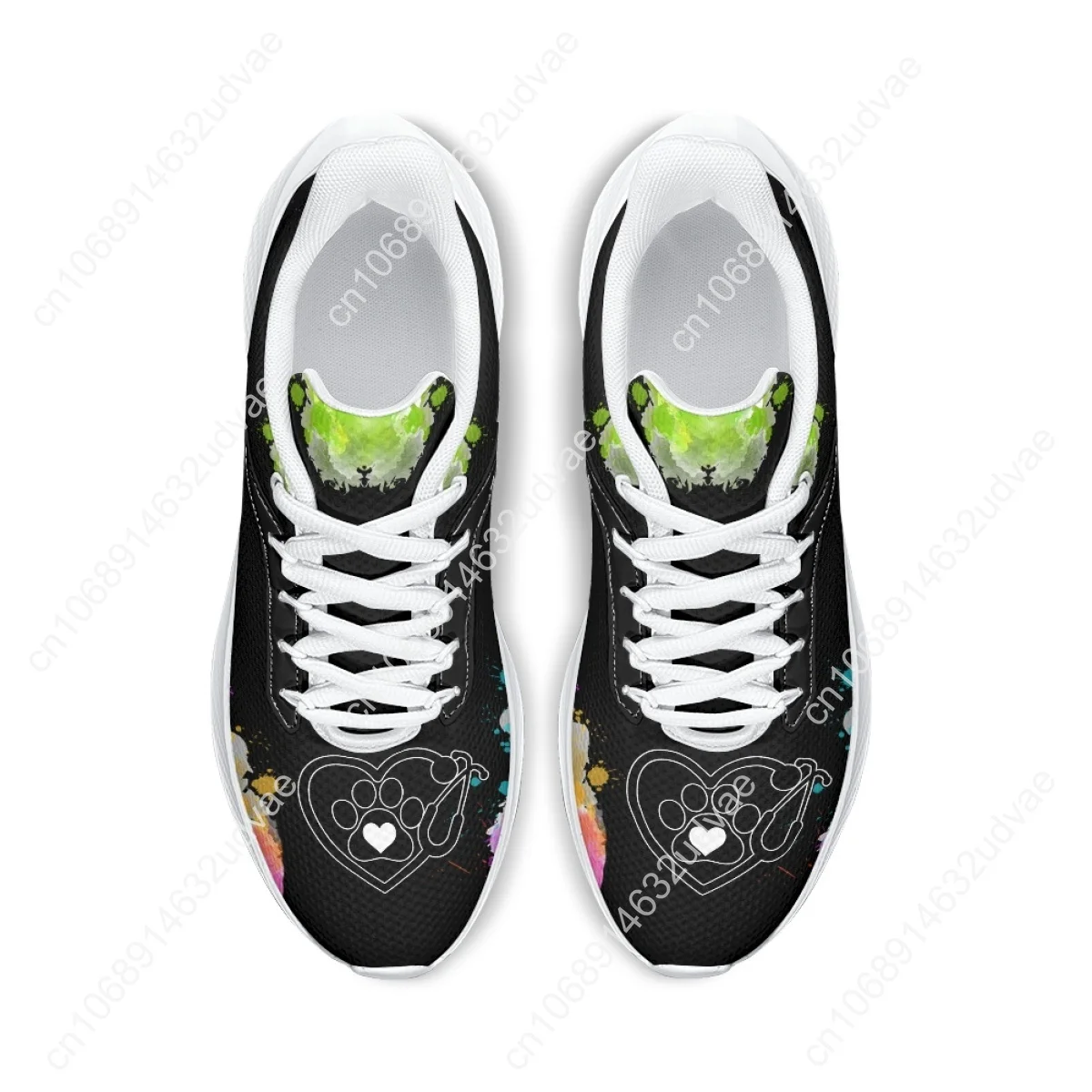 VET Tech Printed Women's Casual Sneakers New Fashion Outdoor Sports Running Shoes For Ladies Lace Up Non-slip Training Shoes