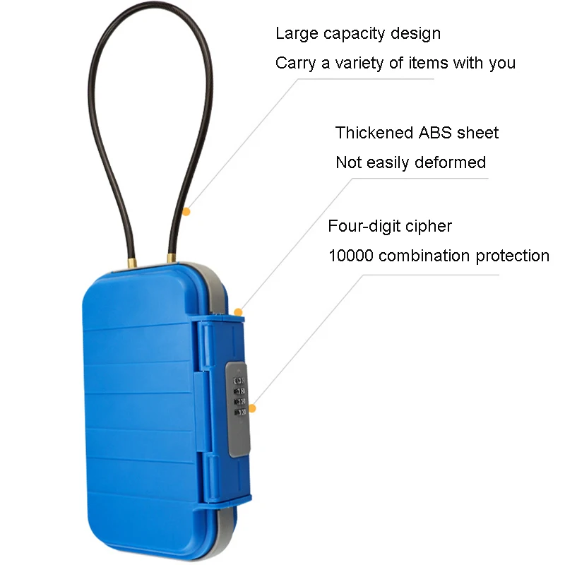 여행용 안전 보관함, 이동식 암호 상자, 방수 건조 상자, 강철 걸쇠로 보호, 휴대용 안전