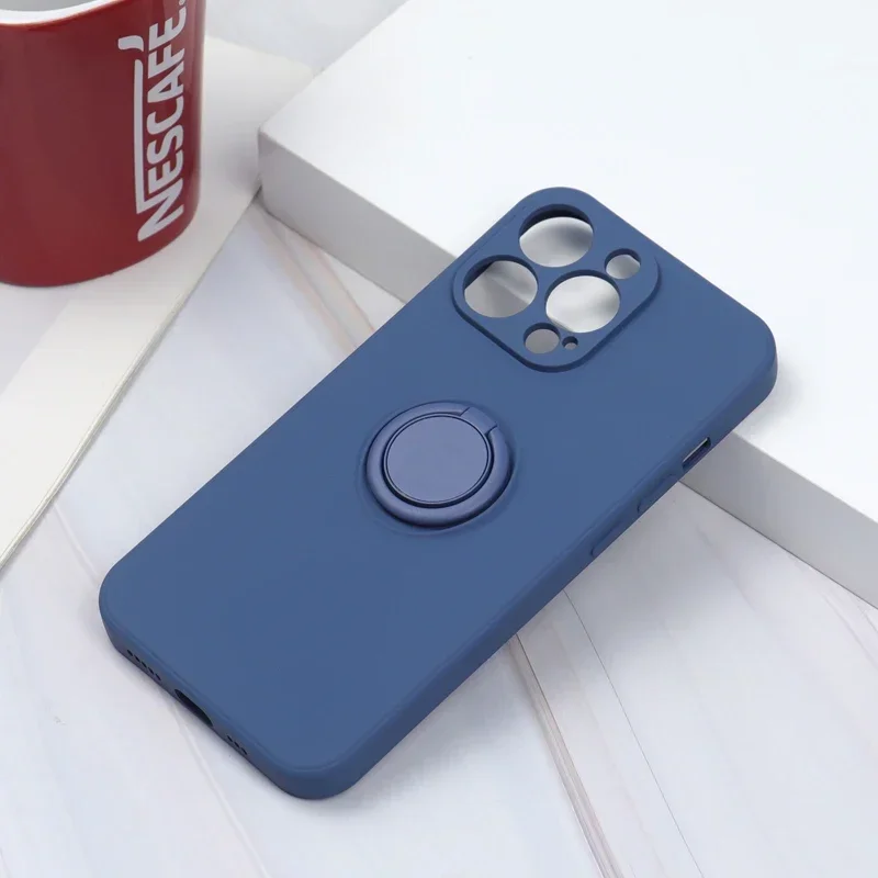 thumbnail image 1 of Funda de silicona suave magnética de lujo para iPhone 16 14 13 15 11 Pro Max XS XR 8 7 Plus SE 2020 16Pro 15Pro Fundas con soporte de anillo, 1 of 5