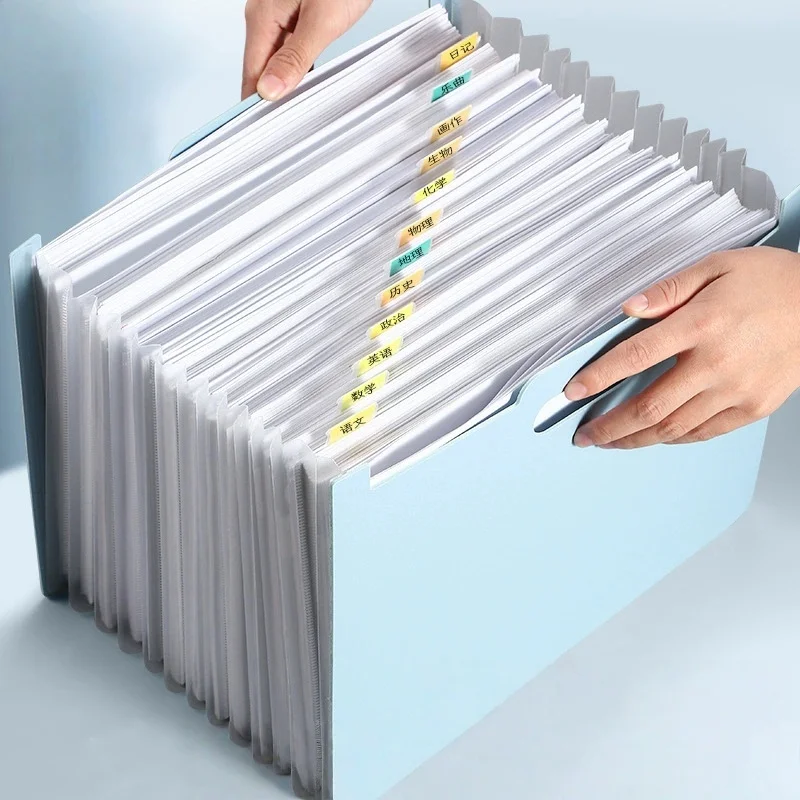13 Pockets Accordion File Organizer, Expanding File Folder with Lable Pocket,Upright Open Top,A4/Letter Size Paper Document 1