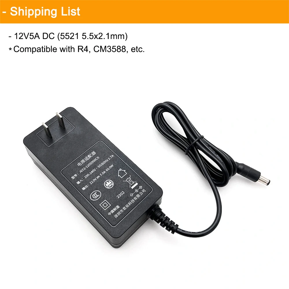 12V5A 5V3A DC Power Supply 12V3A Type-C Support EU US Standard For Raspberry Pi/