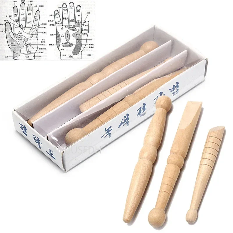 Natural Wooden Foot Body Massage Stick Muscle Soreness Relieving Relaxing Tool Foot Reflexology Massager