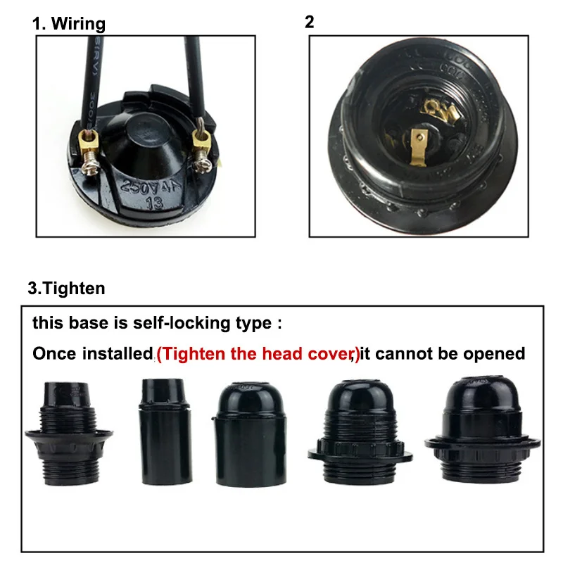 1x/5x E27 E14 half full tooth Screw Lamp Base socket Plug Connector Accessories Bulb Holder for E27 Screw Bulb Lighting Fixtures