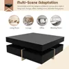 Modern Coffee Table with Storage, Contemporary Square Coffee Table with Drawers, High Gloss Modern Center Table 6