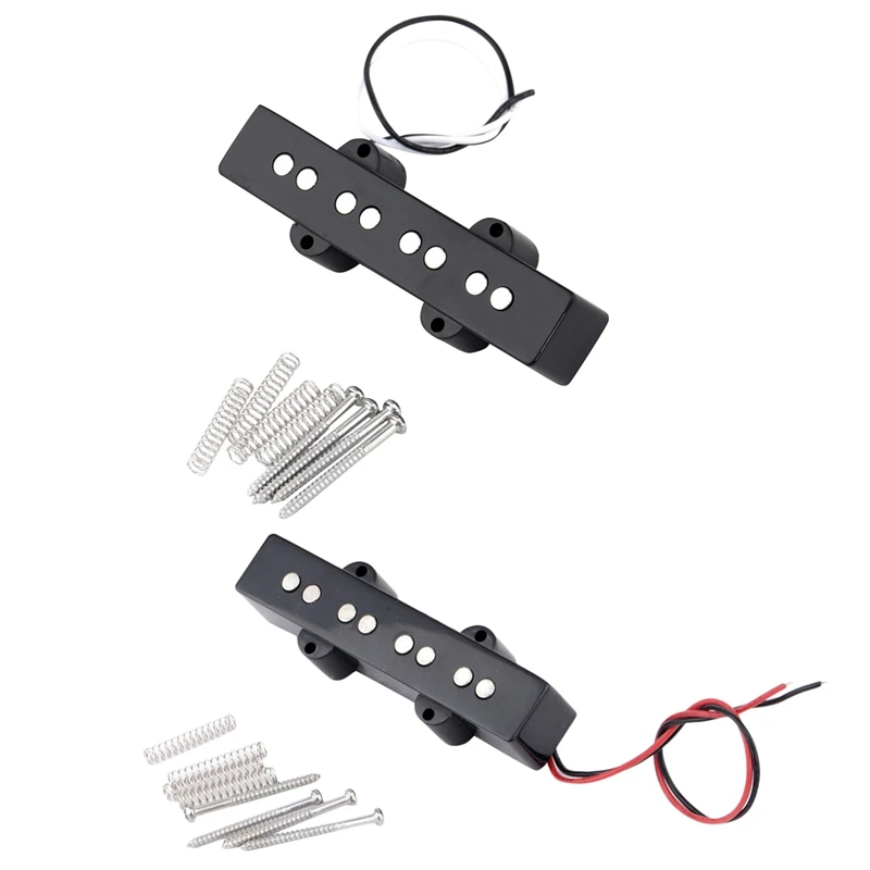 

Quality 2 Pcs Pro Electric Bass Open Type Noiseless Bridge Pickup For 4 String Jazz Bass Jb Style,Black (95X18.3Mm With 92X18.3M