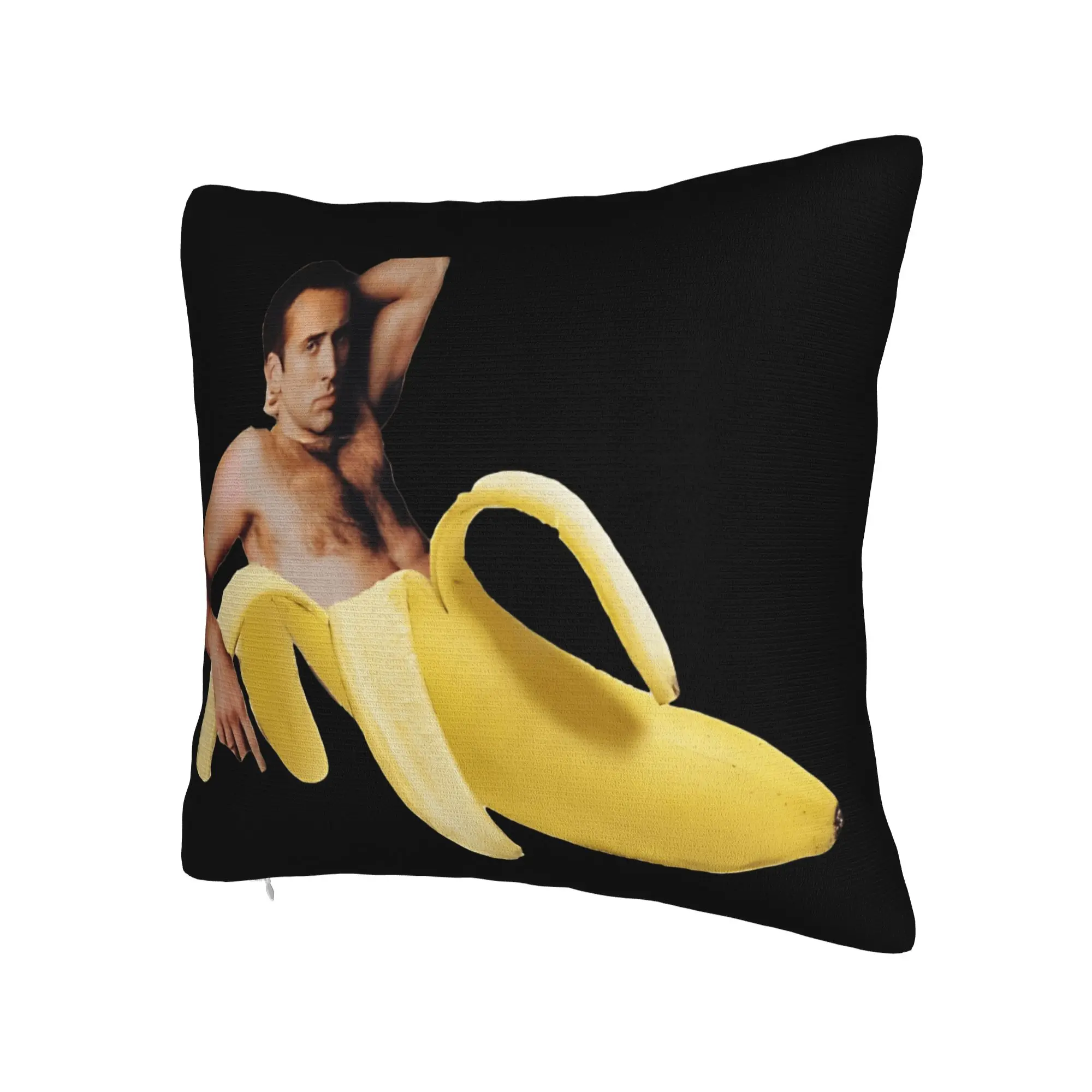 Kissenbezug, lustiger N-Nicolas C-Cage Banane, weicher Kissenbezug für Wohnzimmer, Stuhl, niedliche lustige Kissenbezüge – Detail 3