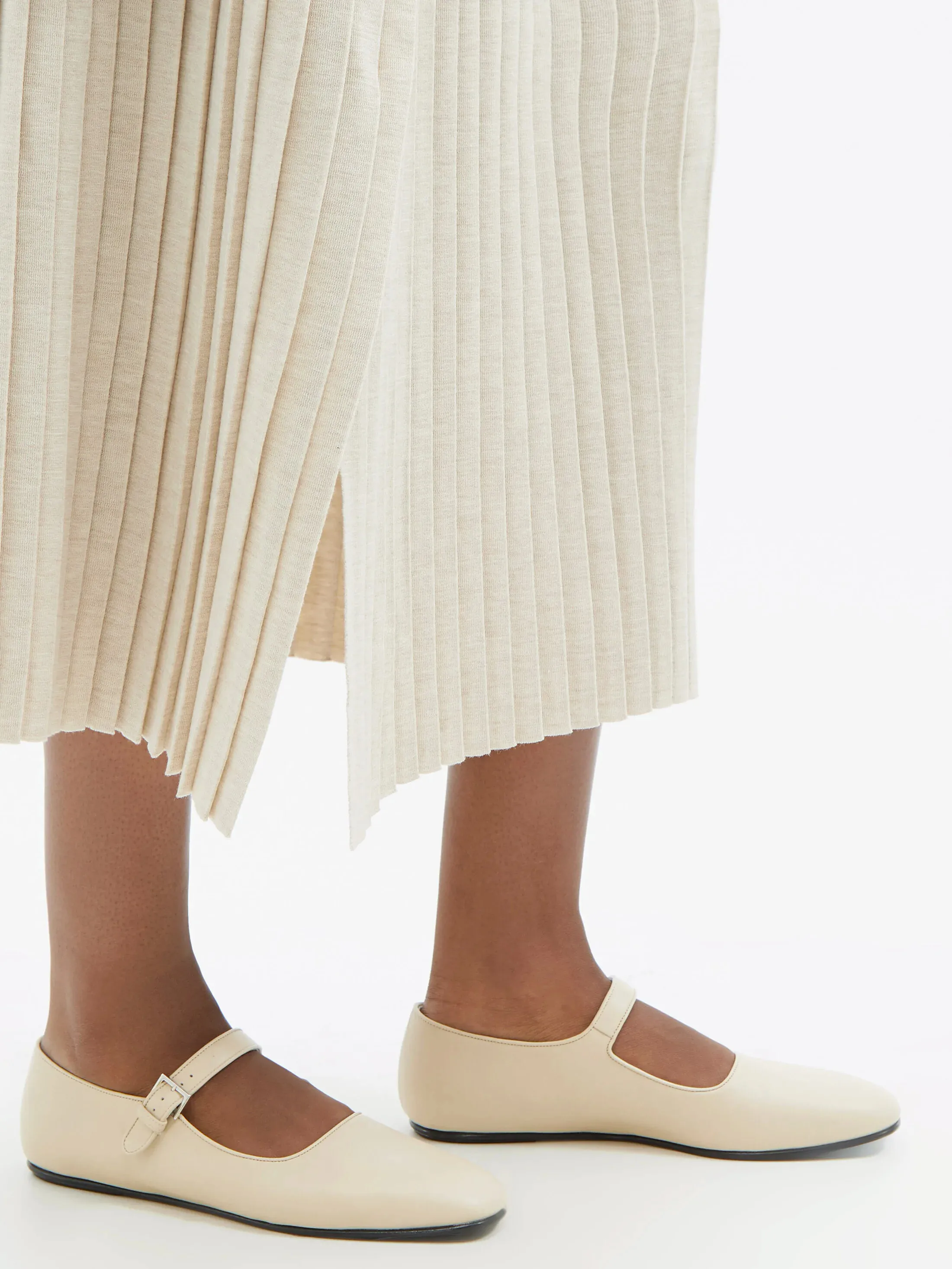 

Shoes For Women 2023 ROW Mary Jane Ballet flats White with buckle Luxury Designer Shoes High Quality Brand Shoes Woman Size 43