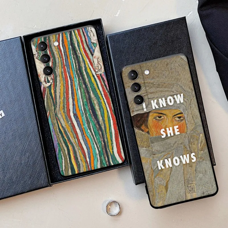 Custodia Per Telefono Con Pittura Egon Schiele Per Samsung Galaxy S22 23 21 S20 Fe Ultra S10 S9 S8 Plus S10E Note 20Ultra 10Plus Cover