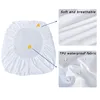 100% Waterproof Solid Bed Fitted Sheet Nordic Adjustable Mattress Covers Four Corners With Elastic Band Multi Size Bed Sheet 2
