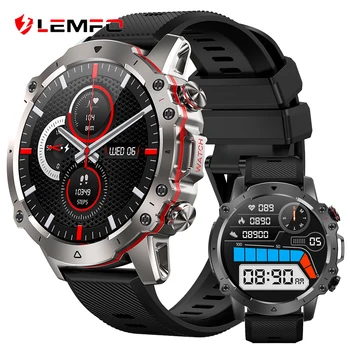 LEMFO 스마트워치 한글지원 2023 Falcon Smart watch Heart rate and sleep monitoring 팔콘 남성용 스마트 워치, 2023 방수 블루투스 통화, 7 일 배터리 수명, 110 + 스포츠 모드, 1.43 인치, 360x360HD