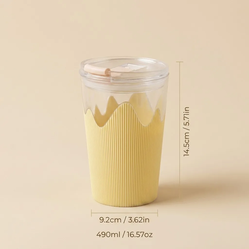 Eco-Friendly Insulated Tumbler with Non-Slip Grip and Dual Drink Lid