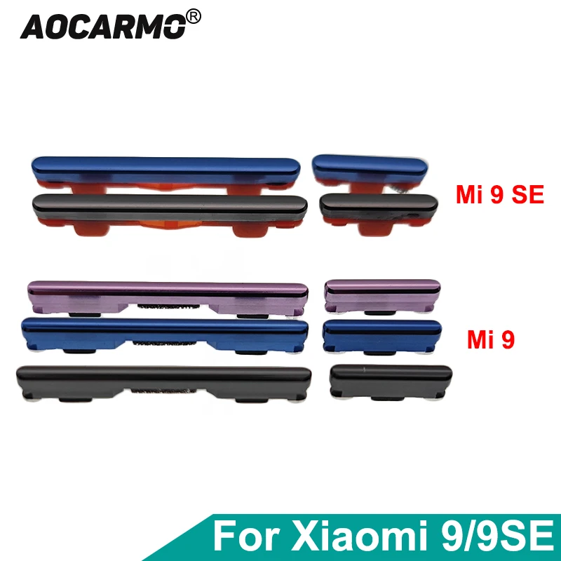 Phone Switch Key Power On Off Button + Volume Up Down Buttons Mi9 Mi9SE Side Switch Key Replacement Part For Xiaomi Mi 9 / 9 SE 9se