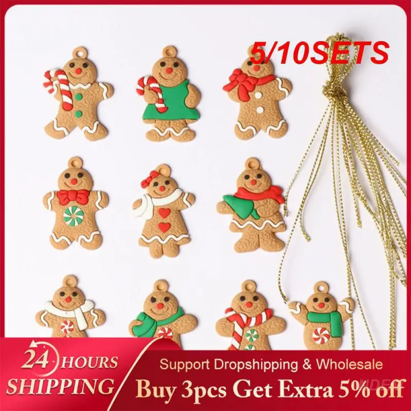 

Праздничная подарочная коробка, 5/10 комплектов, подвесное украшение, украшение для вашей рождественской елки, ручная работа