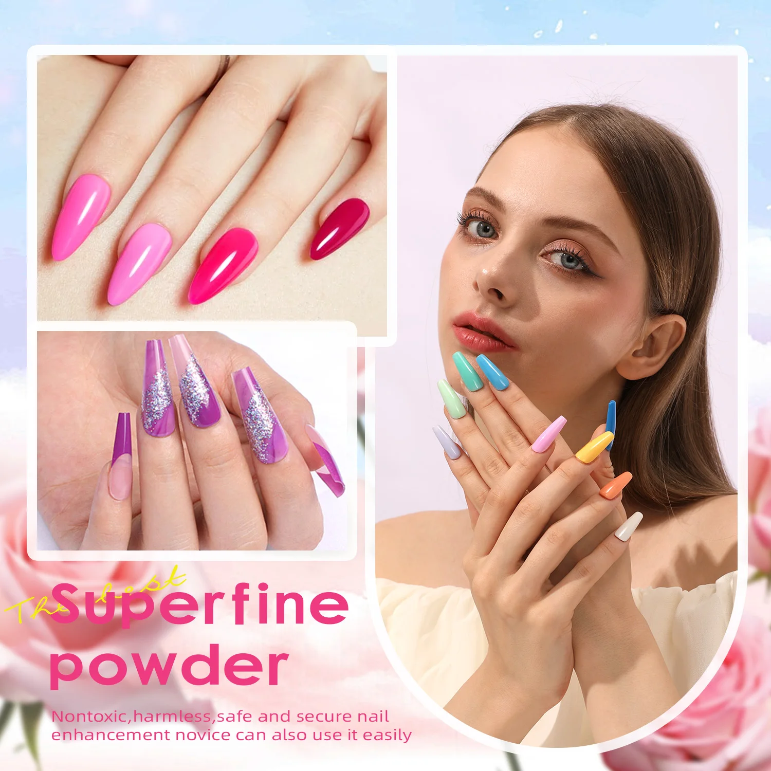 48 color macaron crystal nail powder set for spring and summer, the best beauty gift box set for Valentine's Day, Easter, Mother