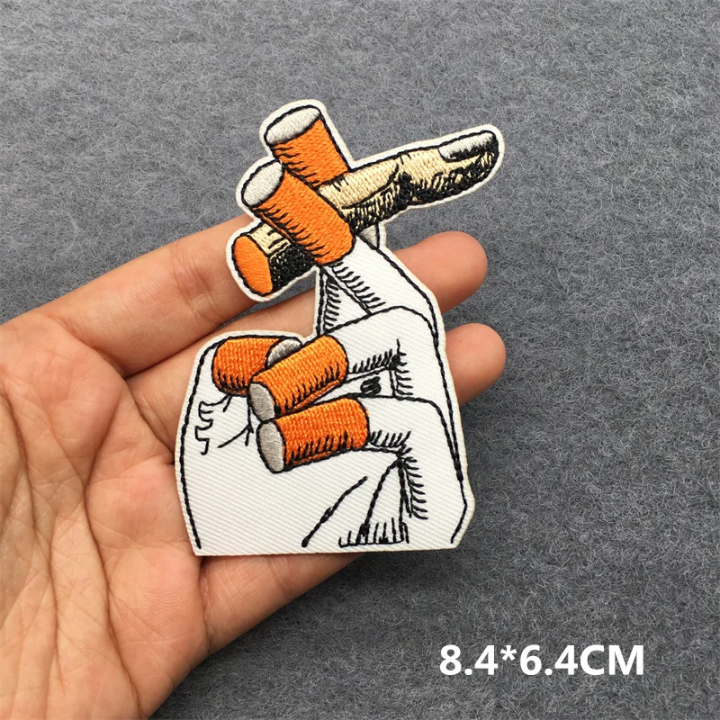 Flamme Schädel Patch Kleidung Punk gestickte Patches für Kleidung Nähen DIY Rucksack Jacke Streifen Aufkleber