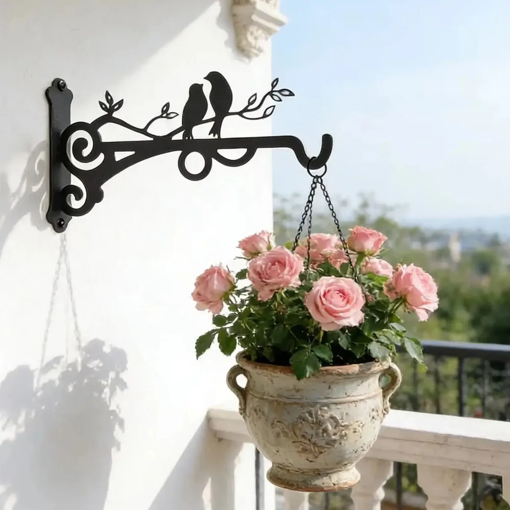 1 Stück Vogel-Metall-Wandhaken, Blumentopfhalterung, Praktische Aufhängehalterung für Garten, Balkon, Innen- und Außenbereich, Pflanzendekoration – Detail 8