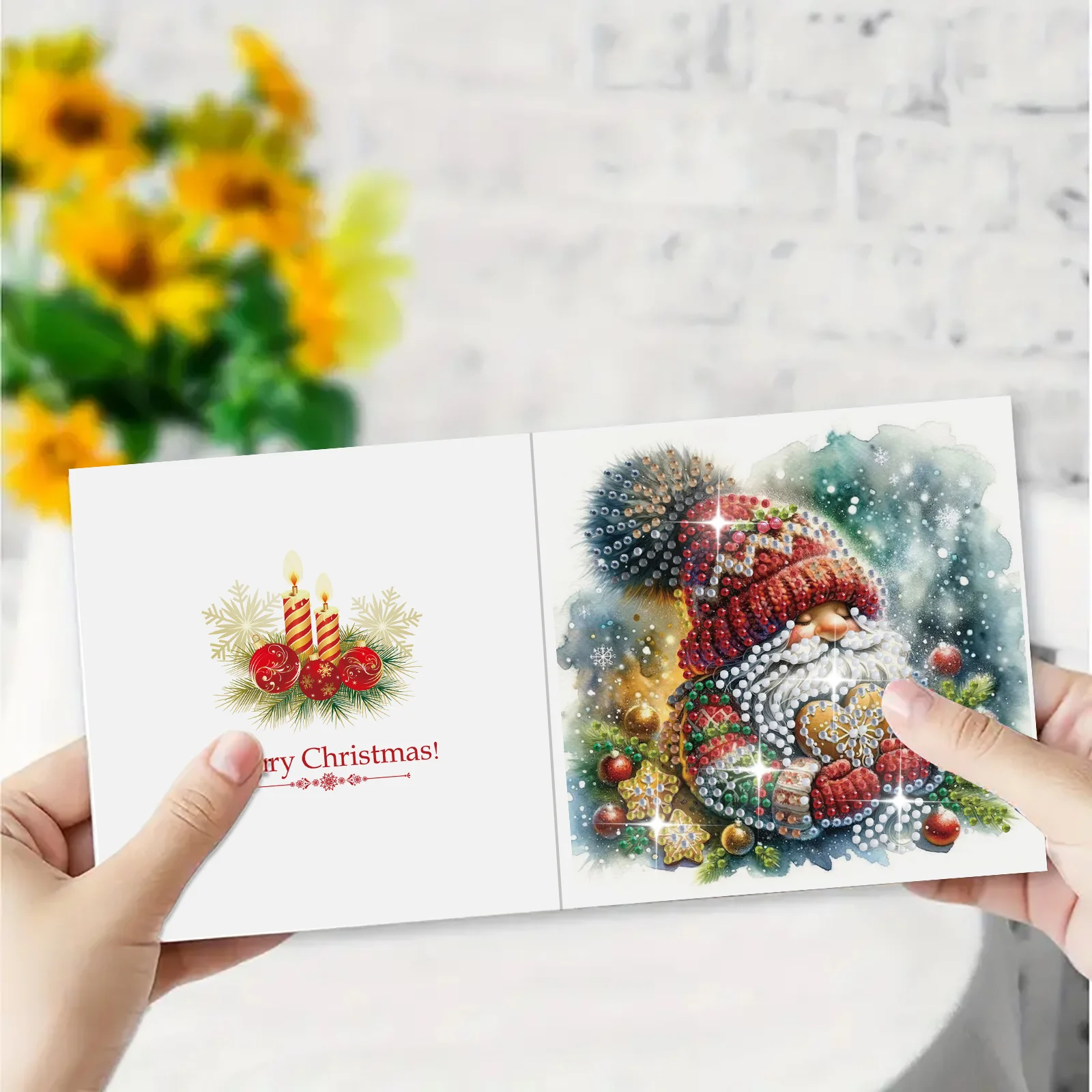 6PCS Diamond Art Christmas Cards, DIY Diamond Painting