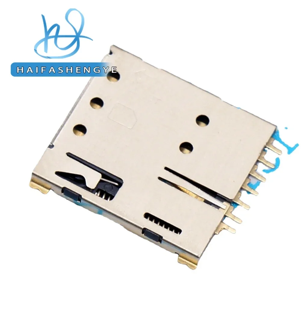 Self elastic Nano SIM card 7P micro card holder micro slot self elastic gold plated Nano SIM