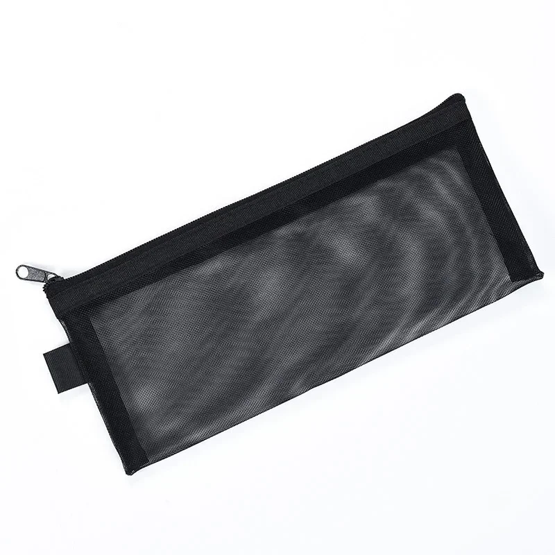 1 Piece Mesh Simplicity Solid Color Pencil Case Nylon Durable Transparent Pen Bag Large Capacity Stationery Case School Supplies pencil cases