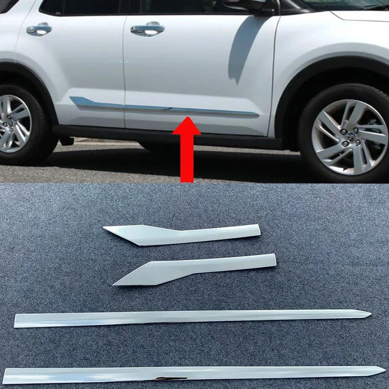 

For Toyota Raize 2020 2021 2022 Car Side Door Strip Molding Stream Panel Bumper Side Door Strip Body Skirt Styling 4pcs