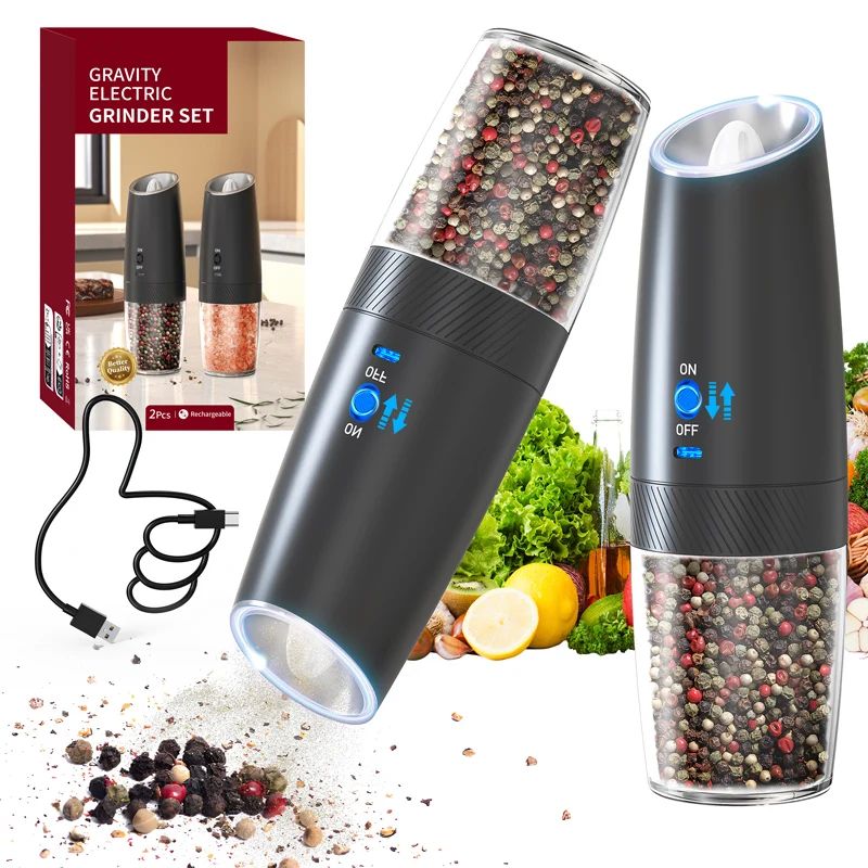 Rechargeable Electric Pepper and Salt Grinder with...