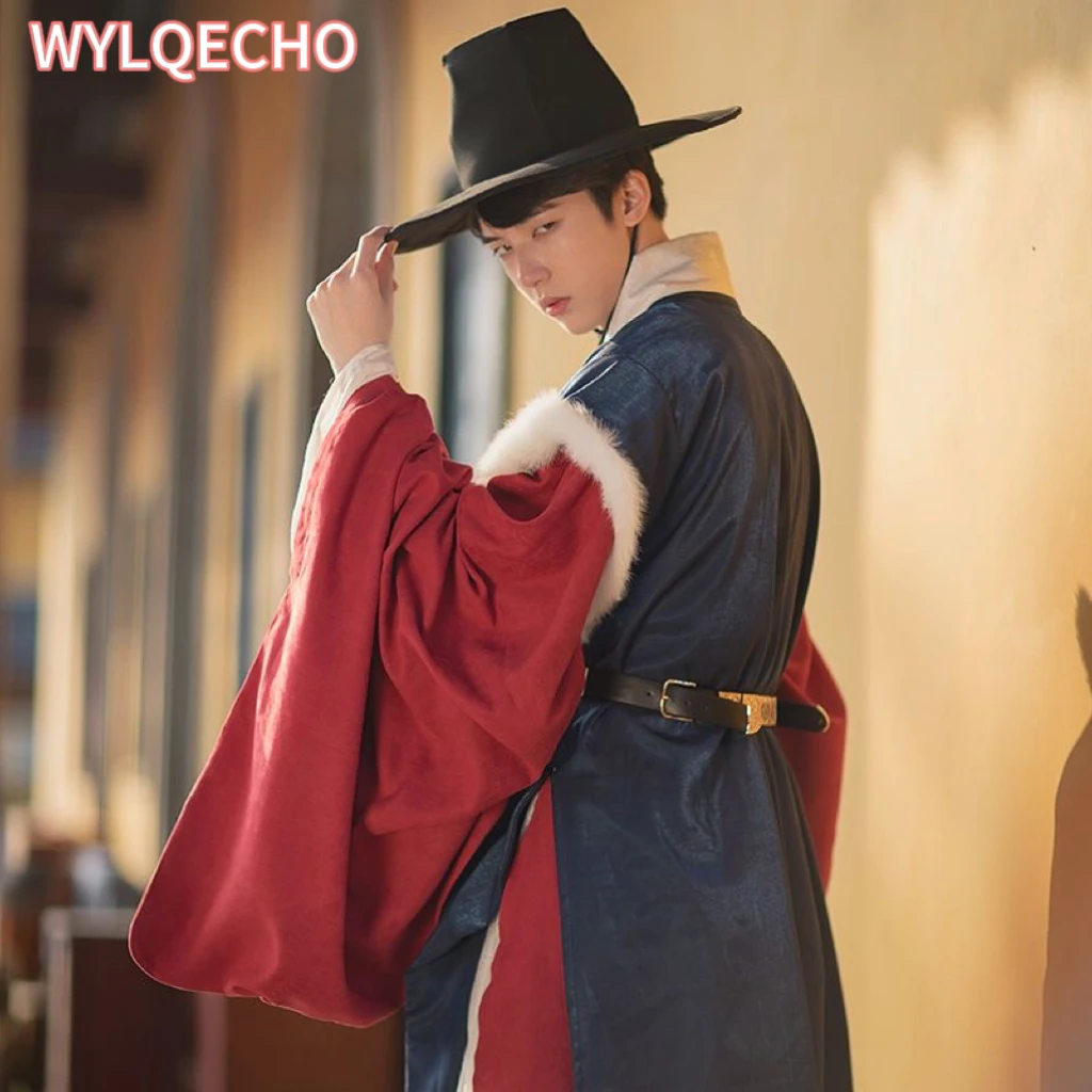 

Original Ancient Hanfu Man Traditional Swordsman Cospaly Costume Chinese Folk Dance Wear Tage Stang Suit Performance Clothing