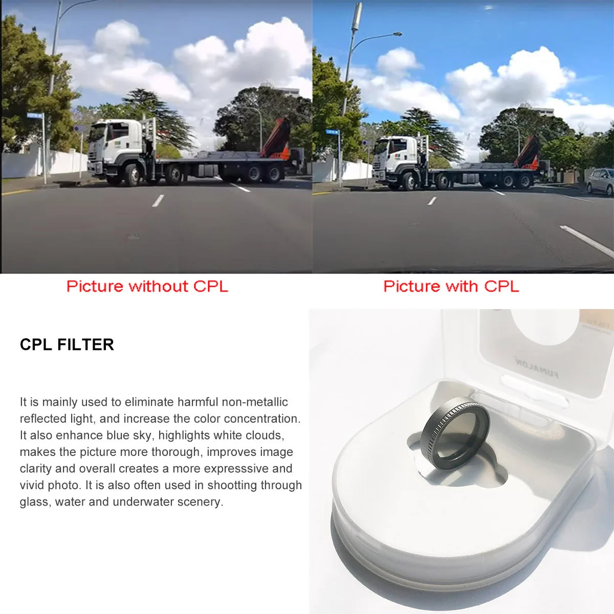 CPL Filter Circular Polarizing Filter Lens Cover For 70mai A810 Car DVR Camera For 70mai A810 Dash Cam CPL filter 1pcs