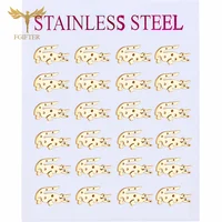 12 Pairs Animal Crocodile Stud Earrings For Kid Girls Women Golden Stainless Steel Earrings Set Jewelry Accessories Cheap Resale 1