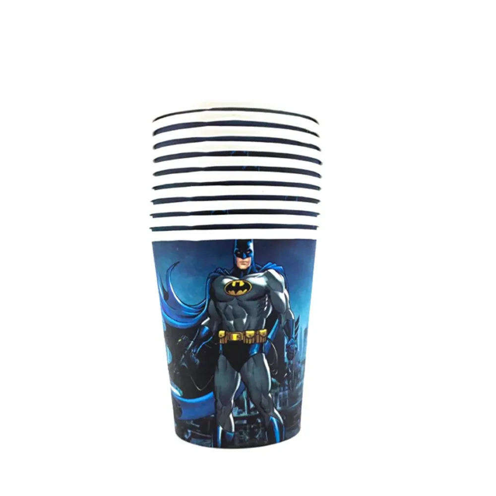 Birthday Tableware Set Birthday Party Supplies Party Supplies Disposable Tablecloth Bat Man Birthday Party Supplies Superhero Disposable Tableware Cup Tablecloth 3D Balloon for Kids Halloween Baby Shower Decor