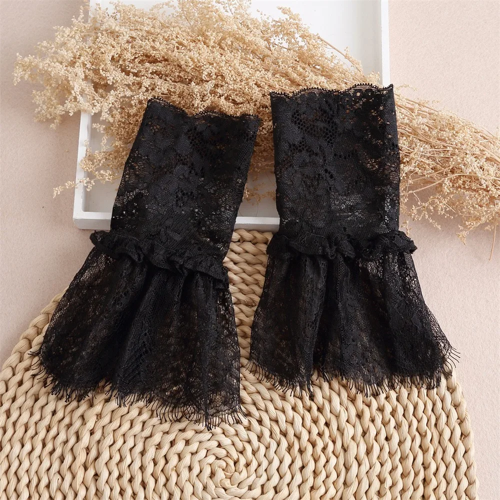 Fashion All-match Ruffle Fake Sleeve Lolita Pleated False Cuffs Sun Protection Sweater Cuffs Wedding Dress Accessories